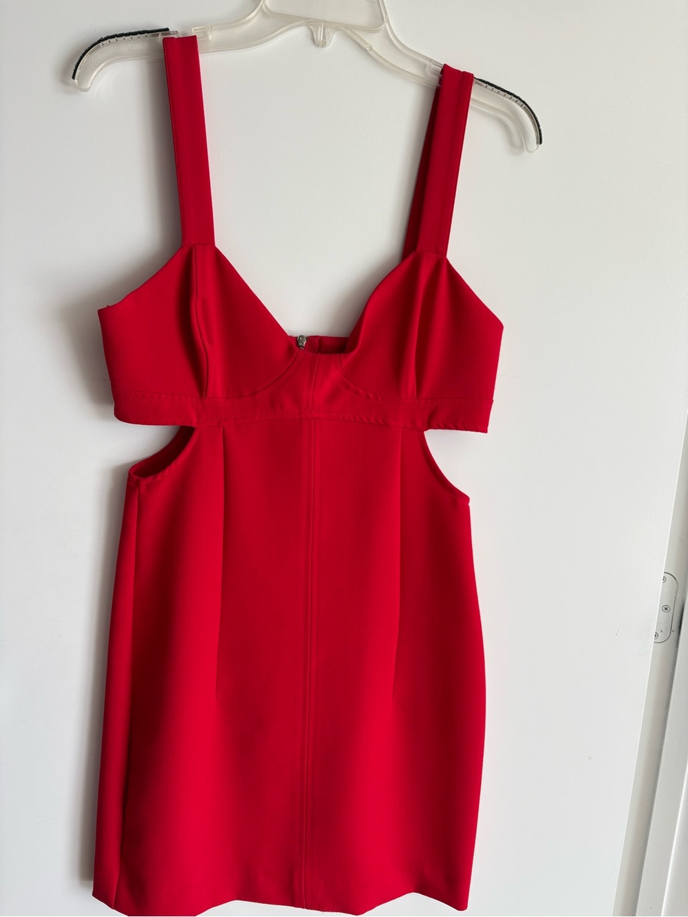 Zara Vibrant Red Cutout Mini Dress
